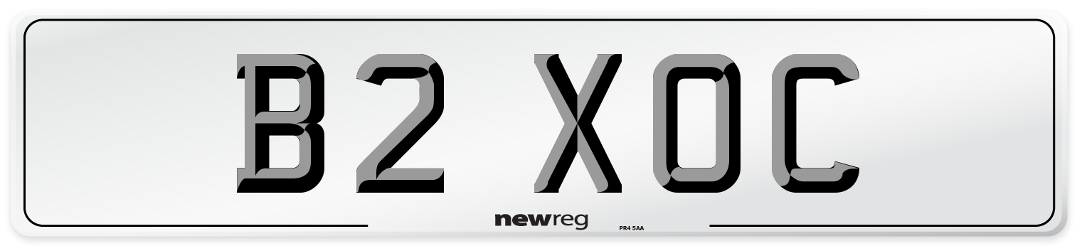 B2 XOC Number Plate from New Reg